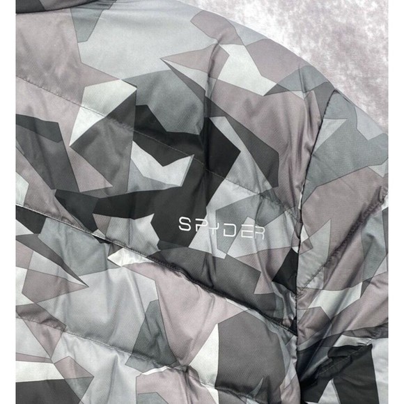 Spyder Puffer Jacket Men's XXL xl Geared Synthetic Down Black Gray Camo … - Picture 7 of 10